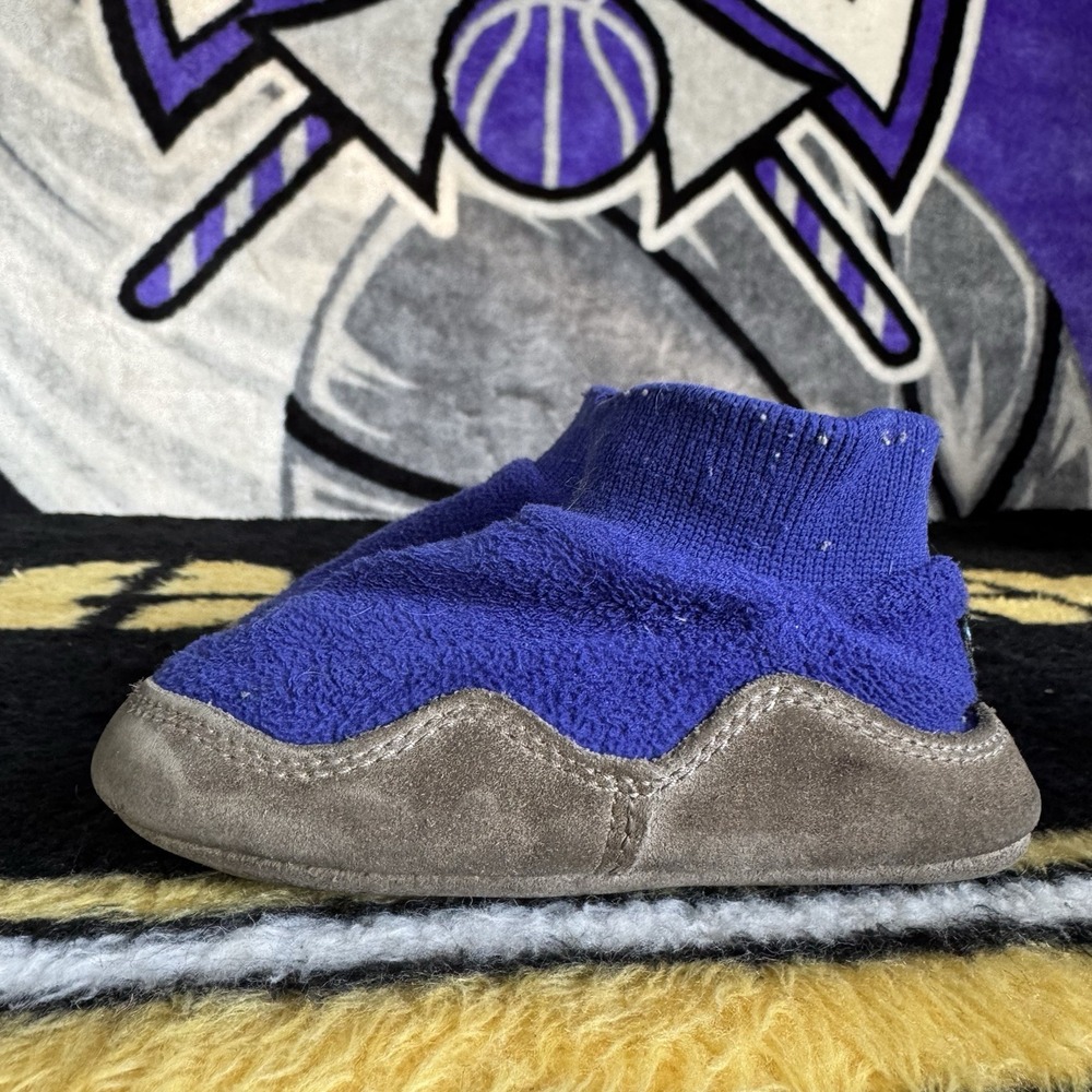 Size 5c - LL Bean Toddlers Mountain Classic Navy Blue Fleece Slippers